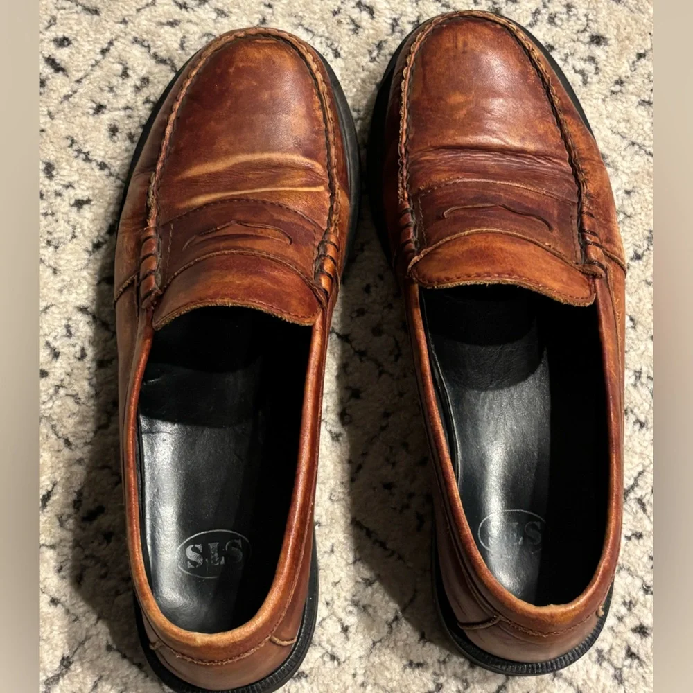 STS‎ Executive Steel Toe Penny Loafers - Brown Leather - Men's 10.5 M